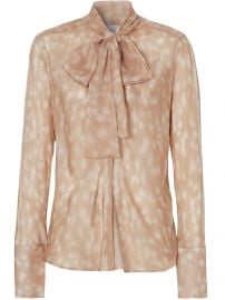 Burberry deer print pussybow blouse deer print pussybow blouse at Farfetch